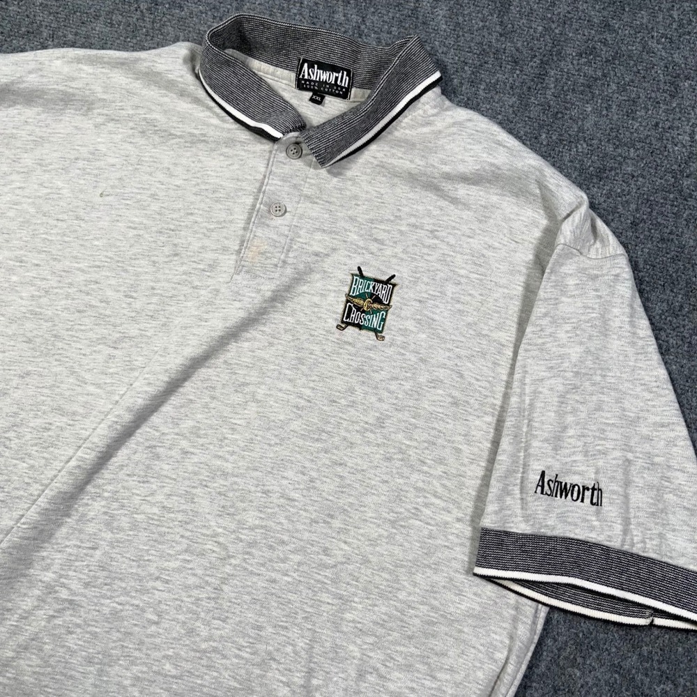 VTG Ashworth Brickyard Crossing Polo Shirt Men XXL Indianapolis Golf Made in USA